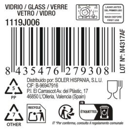 La Mediterranea Jarra Weser 570 ml (Ø 8,3 x 15,8 cm) de Cristal, Diseño Moderno para Agua o Bebidas (24 Unidades)