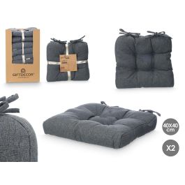 Set 2 Cojines Silla Gris Oscuro 40X40Cm Giftdecor (6 Unidades)