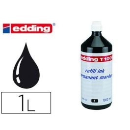 Edding Tinta Recambio Rotulador T-1000 Negro Bote 1 Litro Permanente