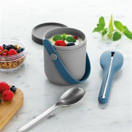 Berghoff 3950235 Recipiente Dual con Cubertería de 3 Piezas y Funda de Silicona