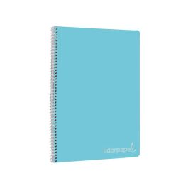 Cuaderno Espiral Liderpapel Folio Witty Tapa Dura 80H 75 gr Cuadro 4 mm Con Margen Color Celeste 5 unidades