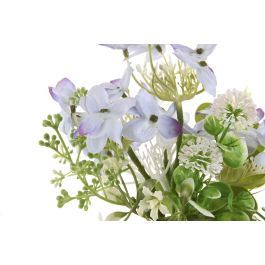 DKD Home Decor Planta Decorativa Shabby Lila y Azul Marino 18 x 25 x 18 cm de PE y Cristal (4 Unidades)