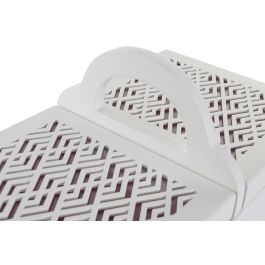 DKD Home Decor Joyero Romantico 17 x 24 x 30 cm Rosa Palo Blanco