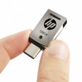 PENDRIVE HP X5000M 128GB - CONECTORES USB-A / USB TIPO-C - 150MB/S LECTURA - OTG - USB 3.1 - ACERO INOX.