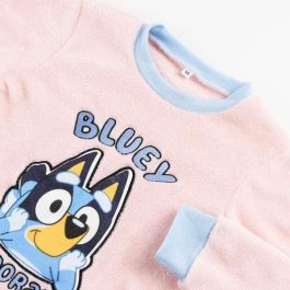 Cerdá Pijama Largo Velour con Aplicaciones Bluey para Niños de 4 Años - Color Light Blue