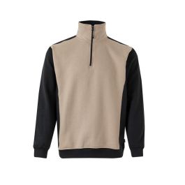 DUVER Sudadera Bicolor en Tonos Beige Arena y Negro, Prenda Versátil, Tallas Disponibles S, M, L, XL Precio: 26.49999946. SKU: B1EZ364VJV