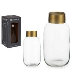 Jarrón de Cristal Liso Oro Pequeño Giftdecor 11.5x24x11.5 cm Transparente (6 Unidades) Precio: 73.50000042. SKU: S3611775