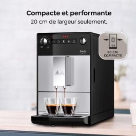 Melitta F230-101 Cafetera espresso automática compacta Purista, con molinillo de granos, 1450W, depósito de agua 1,2L, Plata Melitta F230-101 Cafetera espresso automática compacta Purista, con molinillo de granos, 1450W, depósito de agua 1,2L, Plata