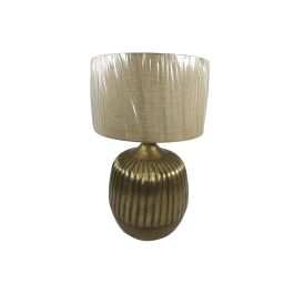 DKD Home Decor Lampara Sobremesa Bronce Beige Aluminio 42 x 69 x 42 cm