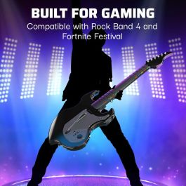 PDP 1717630706377 Guitarra inalámbrica Riffmaster para PlayStation 4, PlayStation 5 y PC Negra