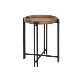 DKD Home Decor Mesita Auxiliar Marrón Negro de Madera y Metal 50x50x60 cm Precio: 152.50000018. SKU: B12VNBM3V2