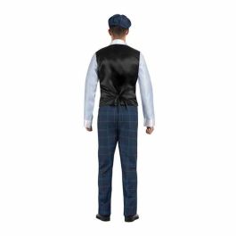 Disfraz gánster irlandés gorra, camisa con chaleco y cadena, corbata con pasador y pantalón talla m