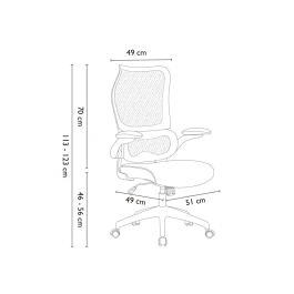 Q-connect Silla de Oficina Ergonómica Catania con Respaldo de Malla, Reposabrazos Abatibles y Ruedas Premium, Altura Máx 1230mm, Color Negro