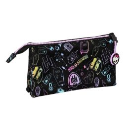 Estuche Escolar Monster High Negro 22 x 12 x 3 cm