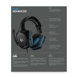 Auriculares con Micrófono Gaming Logitech 981-000770 Azul Negro