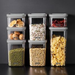 Quttin Tarro Hermético PET 1100 ml, 11,2 cm Ancho x 11,2 cm Largo x 15,5 cm Alto (12 Unidades)