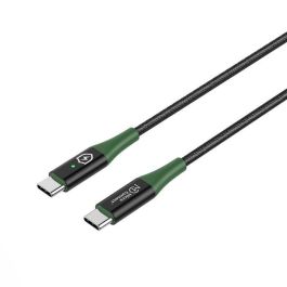MicroConnect Cable USB-C a USB-C Smart Charge 1m Negro/Verde con Apagado Automático y Carga Inteligente