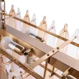 Lámpara Techo Plumas Champán Cristal 100 X 35 X 38 cm