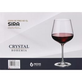 Bohemia Set de 6 Copas de Vino Sira 600 cc - Colección Bohemia (4 Cajas)