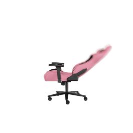 GENESIS Nitro 720 Silla Gaming PC Ergonómica con Asiento Inflable de Tela Negro/Rosa, Reposabrazos 3D Ajustables, Soporta 150 kg