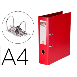 Elba Archivador de Palanca Rado Plast DIN A4 Rojo Lomo 80 mm Carton Forrado Precio: 9.5000004. SKU: B15DET6PXX