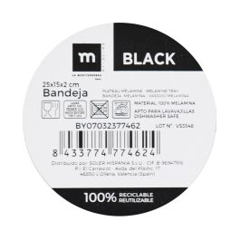 Bandeja Melamina Mate Black 25x15x2 cm - La Mediterranea (12 Unidades) Bandeja Melamina Mate Black 25x15x2 cm - La Mediterranea (12 Unidades)