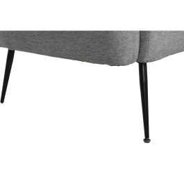 DKD Home Decor Sofá Scandi de Poliéster, Metal y Madera, Gris/Negro, 129x75x73 cm - Desenfundable, Asiento 47 cm