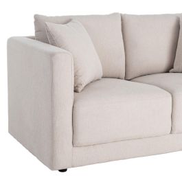 Sofá 2 Plazas Crema Tejido-Madera 165 X 96 X 86 cm