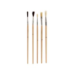 Set 5 Pinceles Punta Plana Pincello, madera y metal, marrón y gris, 10x26x0.4 cm (72 Unidades) Set 5 Pinceles Punta Plana Pincello, madera y metal, marrón y gris, 10x26x0.4 cm (72 Unidades)