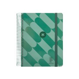 Agenda Espiral Antartik Pattern A5+ 2025 Dia Pagina Color Verde Papel 80 gr