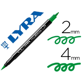 Lyra Rotulador Aqua Brush Acuarelable Doble Punta Fina y Pincel, Tinta Base Agua, Color Verde Precio: 24.99000053. SKU: B14EPA8MN6