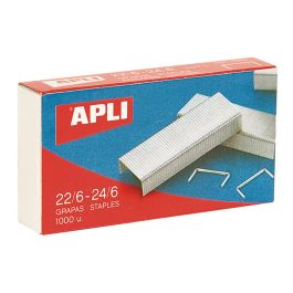 Apli Grapas Galvanizadas 22/6-24/6 para Grapadoras de Sobremesa con Acabado Plata Brillante (1.000 Unidades) Precio: 0.95000004. SKU: B199HVWS8B