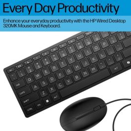 HP 320MK Teclado y Ratón Combo con Cable USB - Distribución SWISS - Ideal para Productividad Profesional en Escritorio