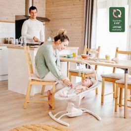 Badabulle BAD3661276182752 Columpio lateral ultra confort con arco de juego ajustable y extraíble, verde liquen/agua.