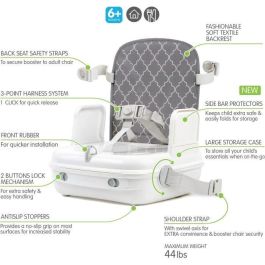 Benbat YummiGo2 Asiento elevador portátil 3 en 1 con almacenamiento y barras resistentes para bebé y niño Benbat YummiGo2 Asiento elevador portátil 3 en 1 con almacenamiento y barras resistentes para bebé y niño