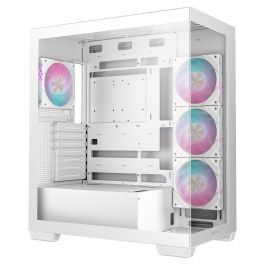 Deepcool Caja Gaming CG580 4F WH Blanca con 4 Ventiladores ARGB - Chasis ATX con Cristal Templado para Gaming y PC de Alto Rendimiento