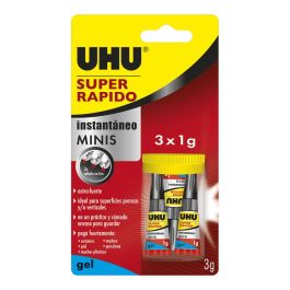 Uhu Pegamento Superrápido Minis Gel Extra Fuerte, 3 x 1 g, Aplicación Limpia sin Goteo, Ideal para Materiales Porosos, Ref. 36527 Precio: 3.78999951. SKU: S7912699