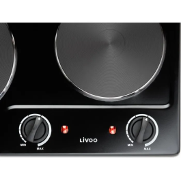 Livoo DOC168N Hob Doble Cocina de Inducción Integrable Doble Placa 2 Zonas Cerámica 3500W Negro