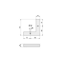 Q&Q QUINA Pata de Plástico Cuadrada Marrón para Sofá y Otros Muebles de Hogar. Medidas: 170x170 mm, Altura 30 mm.
