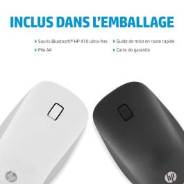 HP 410 Slim Mouse Bluetooth Plateado para Cualquier Superficie, Cualquier Sistema Operativo, Duración Batería 12 Meses