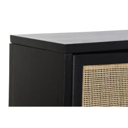 DKD Home Decor Aparador Balines Negro Natural 110 x 30 x 100 cm (Paulownia, MDF, Ratán)