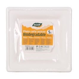 Set de 5 Platos Biodegradables Cuadrados 20 cm Algon (24 Unidades) Set de 5 Platos Biodegradables Cuadrados 20 cm Algon (24 Unidades)
