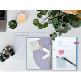 Antartik Cuaderno Espiral Micro A4 Forrada 120 Hojas 90gr Horizontal 5 Bandas Lavanda