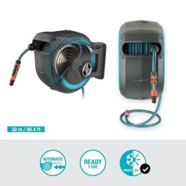 Gardena Enrollador de manguera automático de pared RollUp L 30 m 13mm con rebobinado, antigiro y kit completo giratorio 180° borde blanco Gardena Enrollador de manguera automático de pared RollUp L 30 m 13mm con rebobinado, antigiro y kit completo giratorio 180° borde blanco