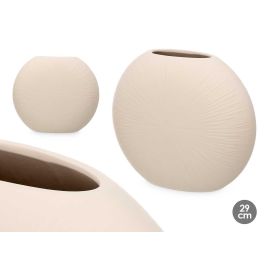 Jarrón de Cerámica Circular Beige 29 cm - Giftdecor (4 Unidades)