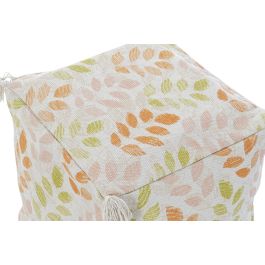 DKD Home Decor Cojín Suelo Shabby de Poliéster con Diseño Hojas, Multicolor Beige, 40x40x40 cm con Cremallera DKD Home Decor Cojín Suelo Shabby de Poliéster con Diseño Hojas, Multicolor Beige, 40x40x40 cm con Cremallera