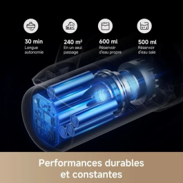 Mova Aspiradora en Seco y Húmedo K30, MOV1735114011141 - Alcance Plano 180°, Succión 18 kPa, Limpieza de Bordes, Secado con Aire Caliente