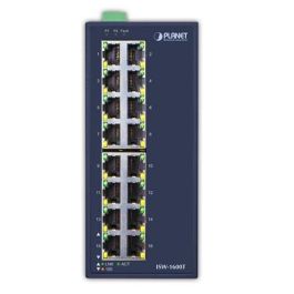 Planet ISW-1600T Switch industrial 16 puertos Fast Ethernet 10/100TX L2, Carcasa IP30, -40 a 75°C, Montaje Carril DIN/Pared