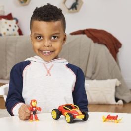 Hasbro HASG14715P0 Figura Iron Man y Vehículo Bolide, Marvel Iron Man y sus Increíbles Amigos, 3 Años+