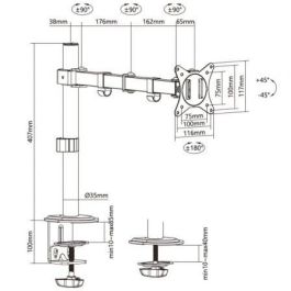 AISENS - SOPORTE DE MESA ECO GIRATORIO E INCLINABLE PARA 9KG (3 PIVOTES, 1 BRAZO) DE 17-32, NEGRO AISENS - SOPORTE DE MESA ECO GIRATORIO E INCLINABLE PARA 9KG (3 PIVOTES, 1 BRAZO) DE 17-32, NEGRO